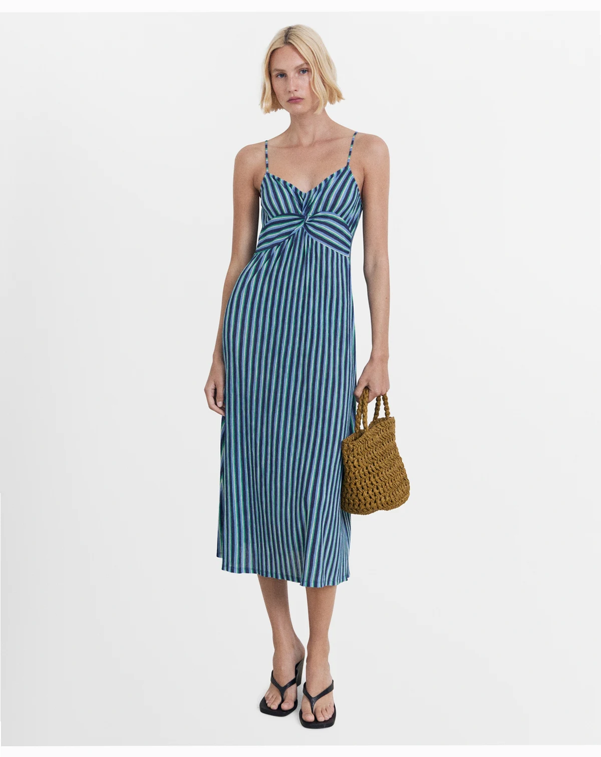 Women's Striped Gathered Dress