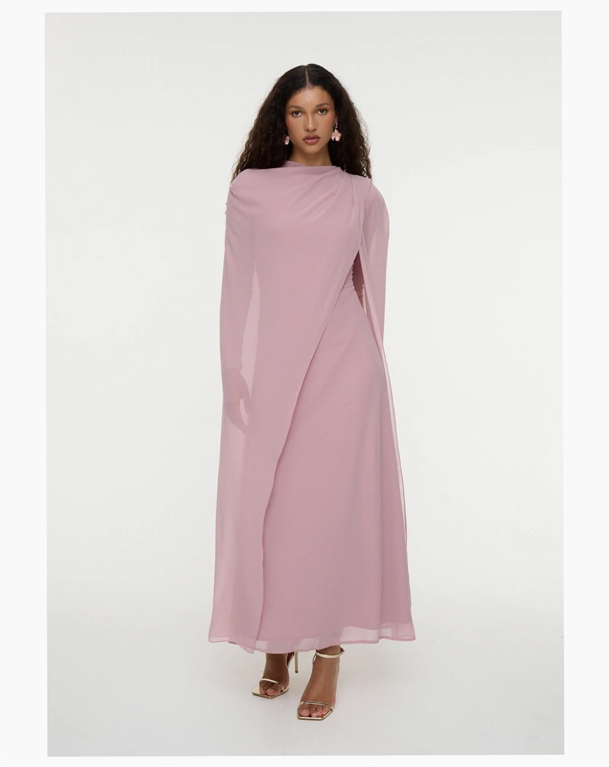 Women's Modest Chiffon Dress Maxi