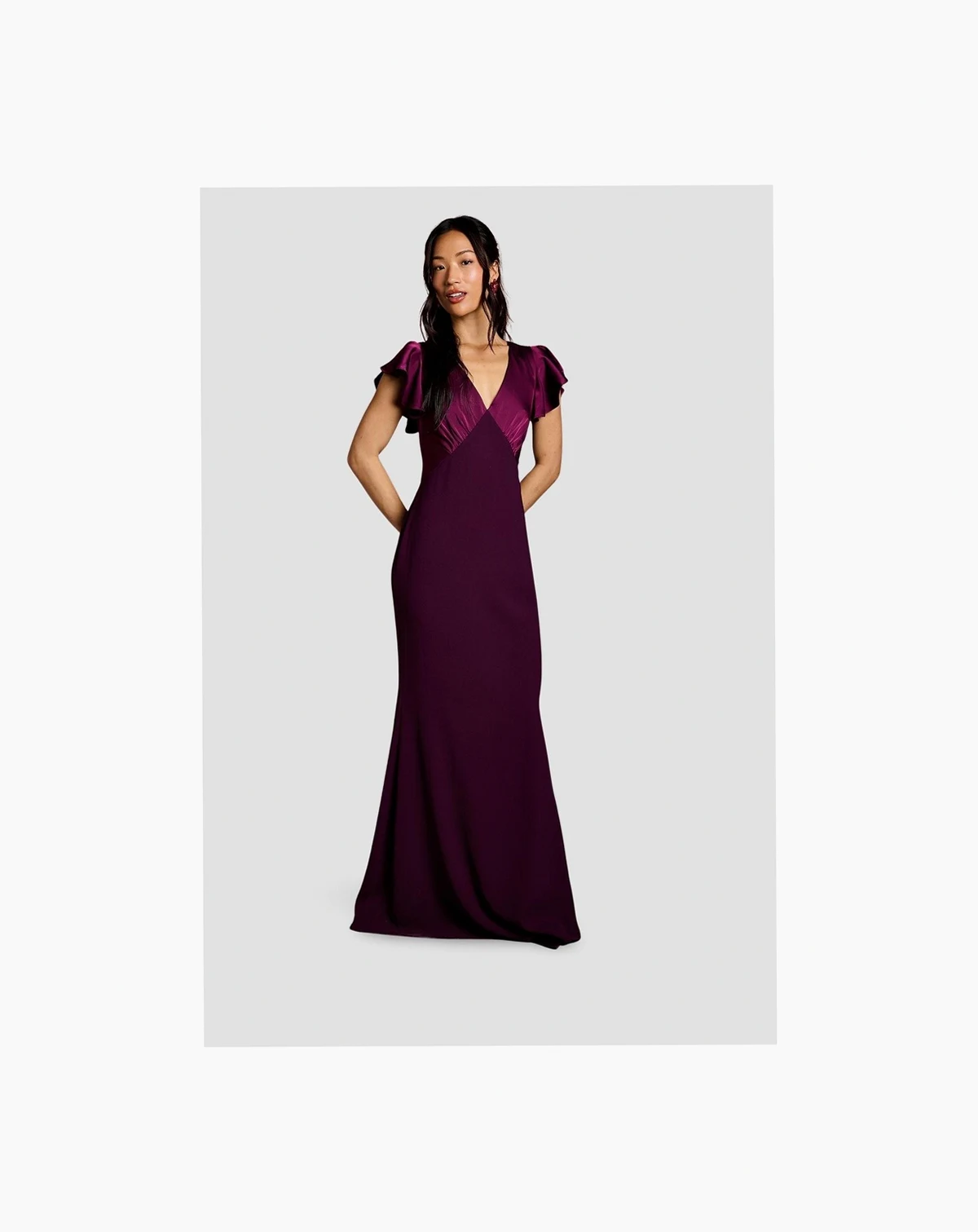 Women's V-Neck Angel Short Sleeve Maxi Dress