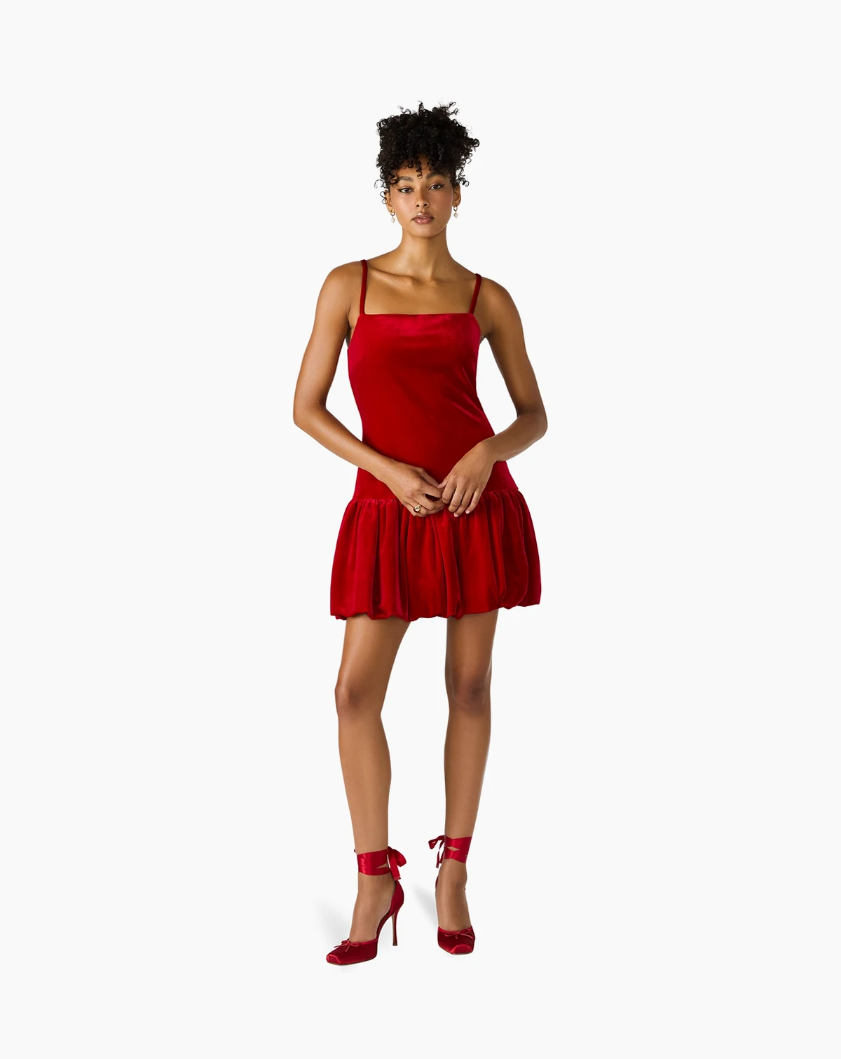 Women's Giovanna Velvet Bubble-Hem Mini Dress