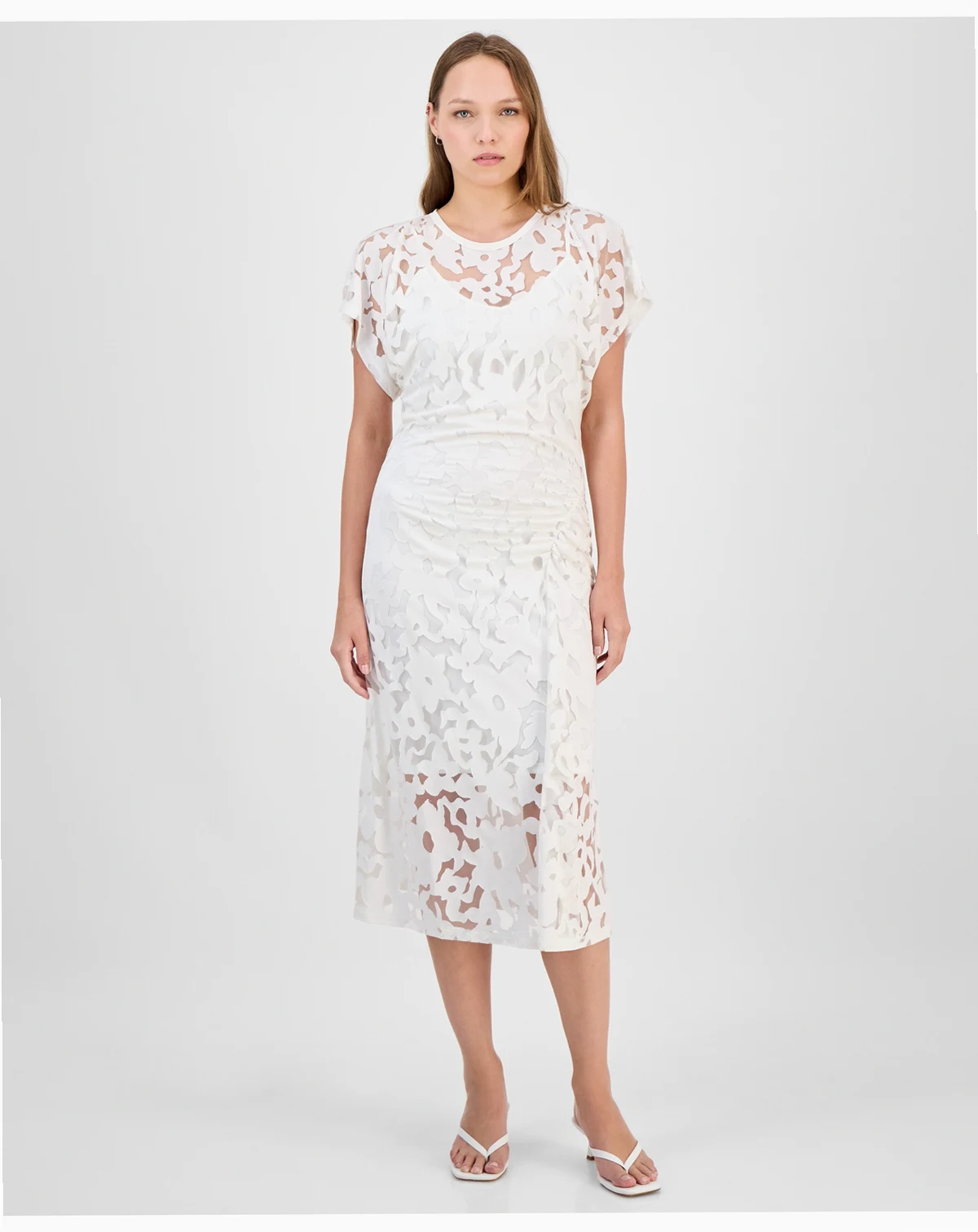 Women's Floral Lace Midi Dress