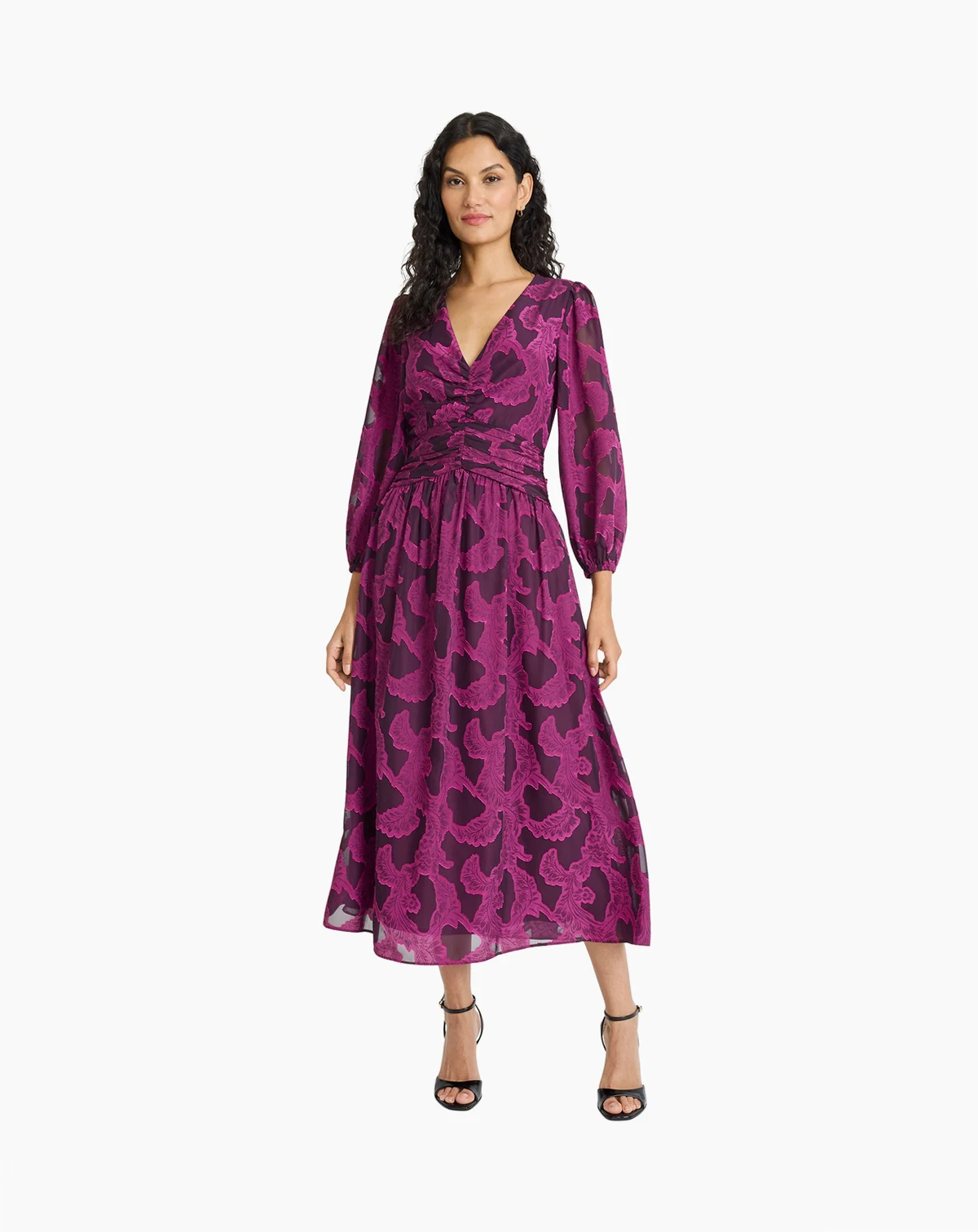 Women's Long-Sleeve Midi Dress