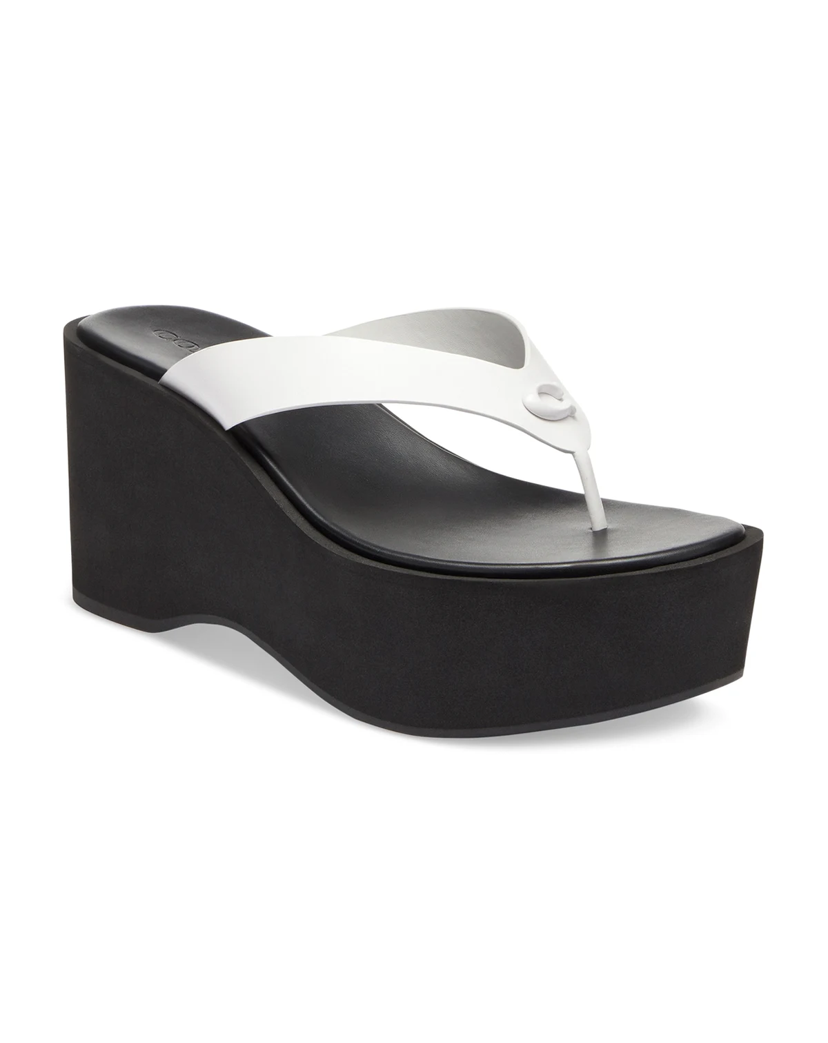 Women's Sculpted Platform "C" Logo Leather Flip Flop