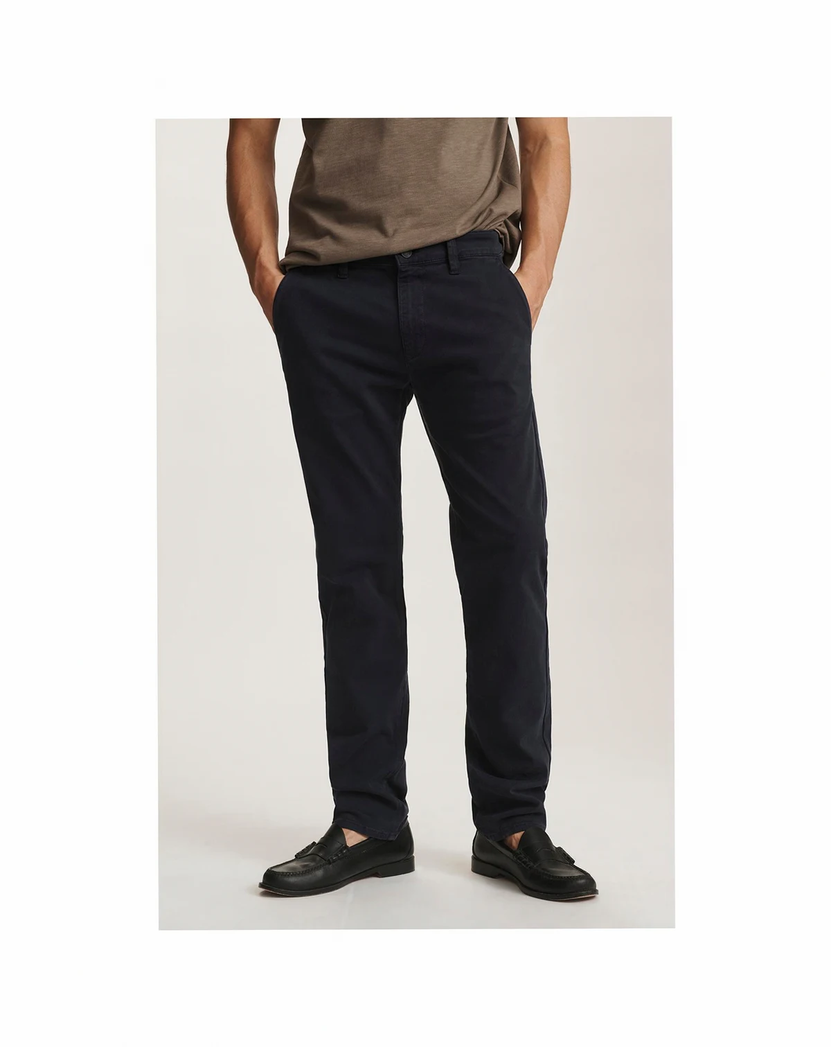 Men's Milton Slim Straight Chino Pants In Casual Twill Pants