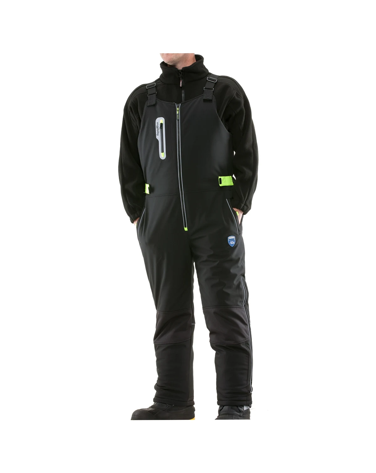 Men's Extreme Softshell Bib Overalls - -60°F Comfort, Insulated, Windproof, Water-Repellent, Durable Workwear for Extreme Cold