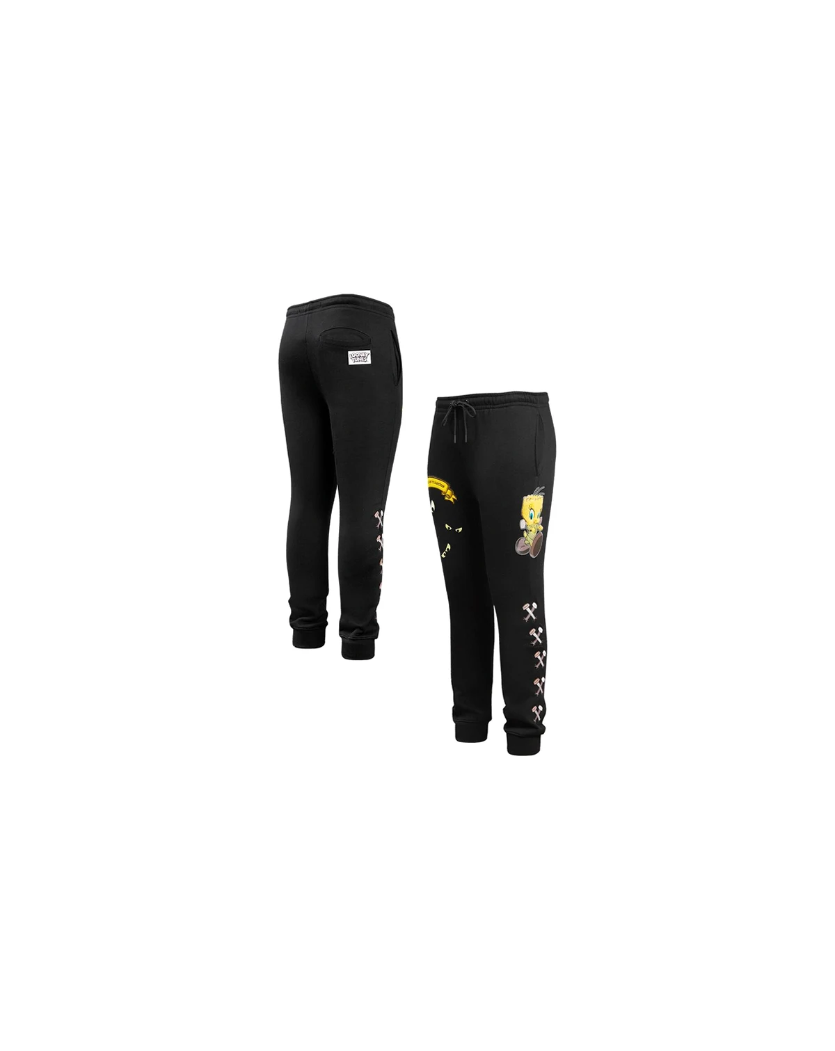 Men's Black Looney Tunes Franken Tweety Joggers