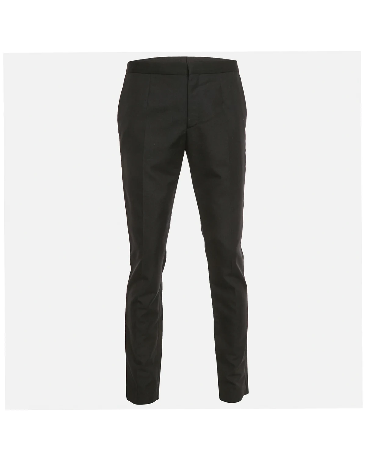 Men's Black Crepe Satin Side Trim Formal Trousers