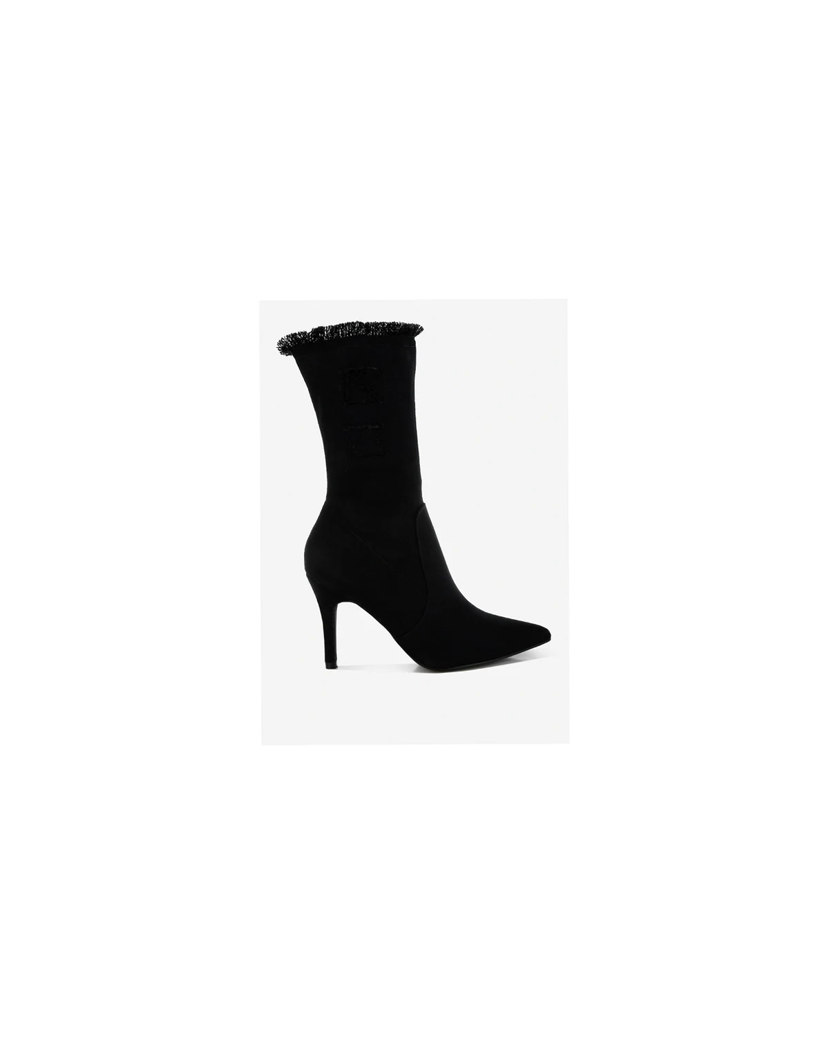 Womens Himkok Distressed Denim Mid-Calf Boots