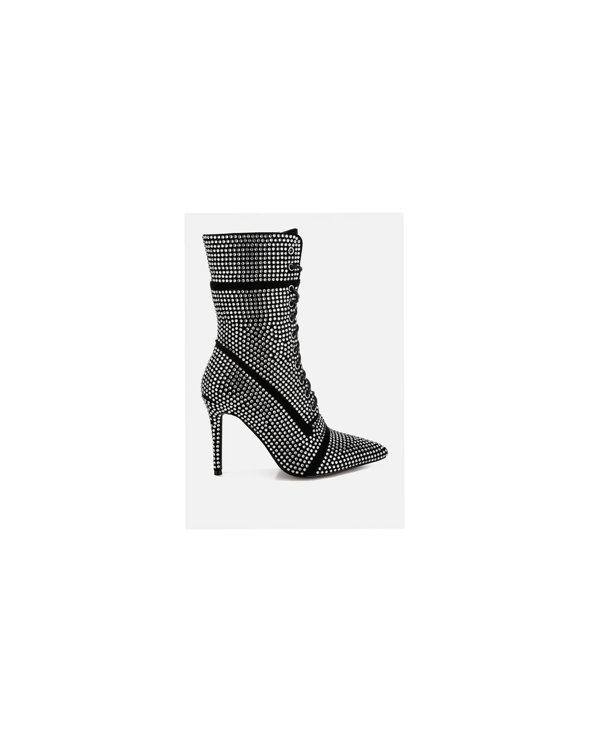 Womens Bitetto Rhinestones Embellished Calf Boots