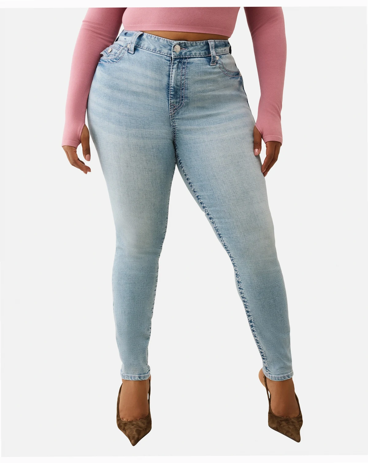 Plus Jennie Mid Rise Skinny Big T Flap Jeans