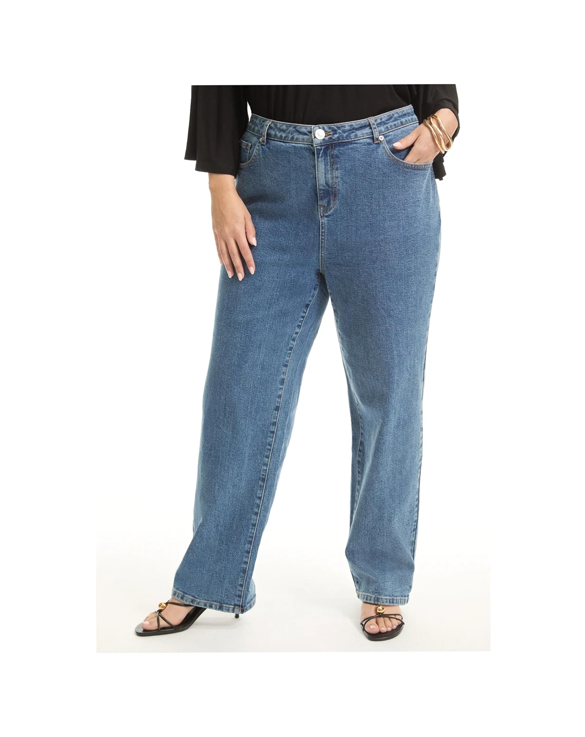 Women's June Fit High-Rise Straight-Leg Stretch Jeans