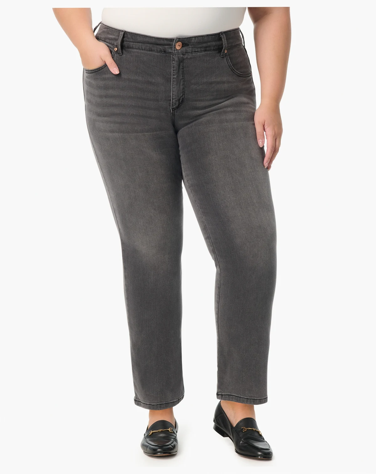 Plus Size Tummy Sculpt Straight Jeans