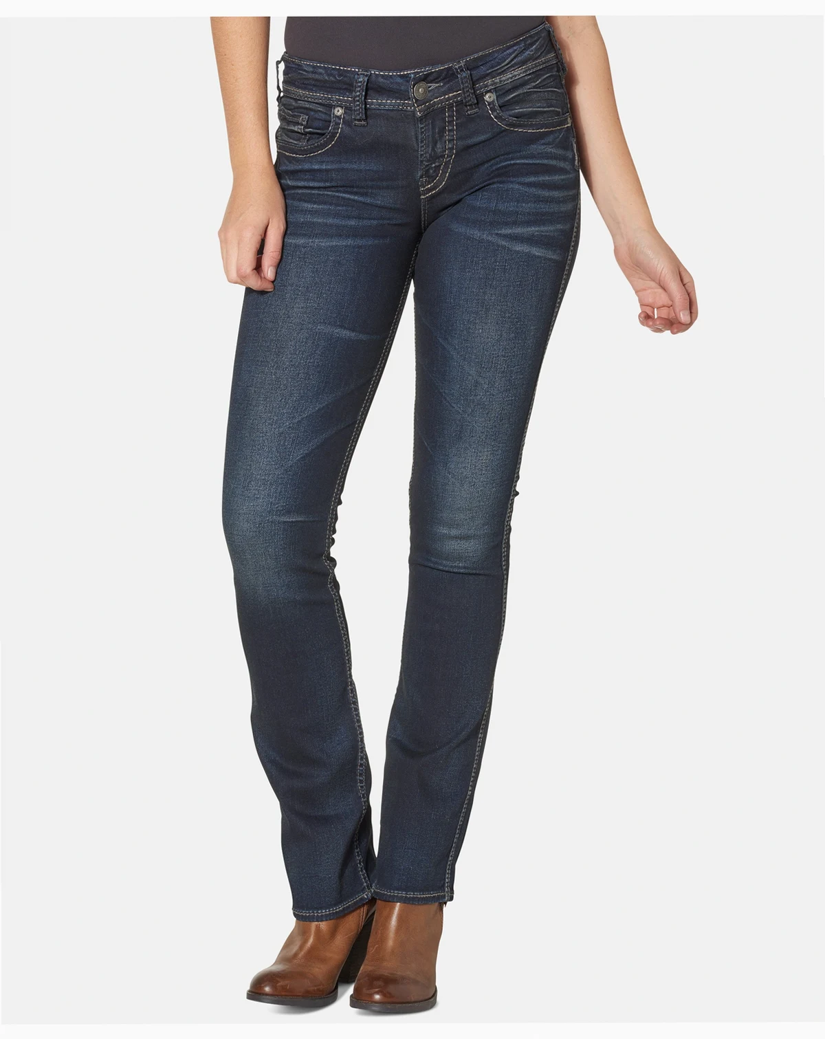 Suki Mid Rise Curvy Slim Bootcut Jeans
