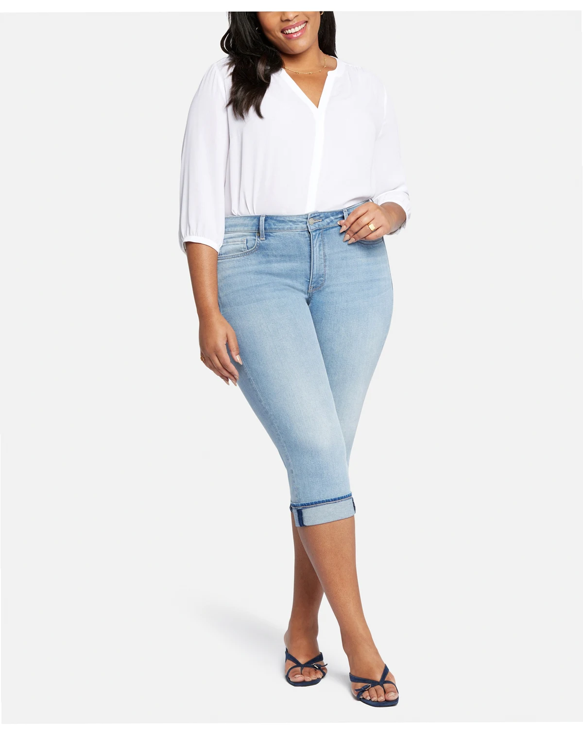 Plus Size Marilyn Crop Cuff Denim Jeans