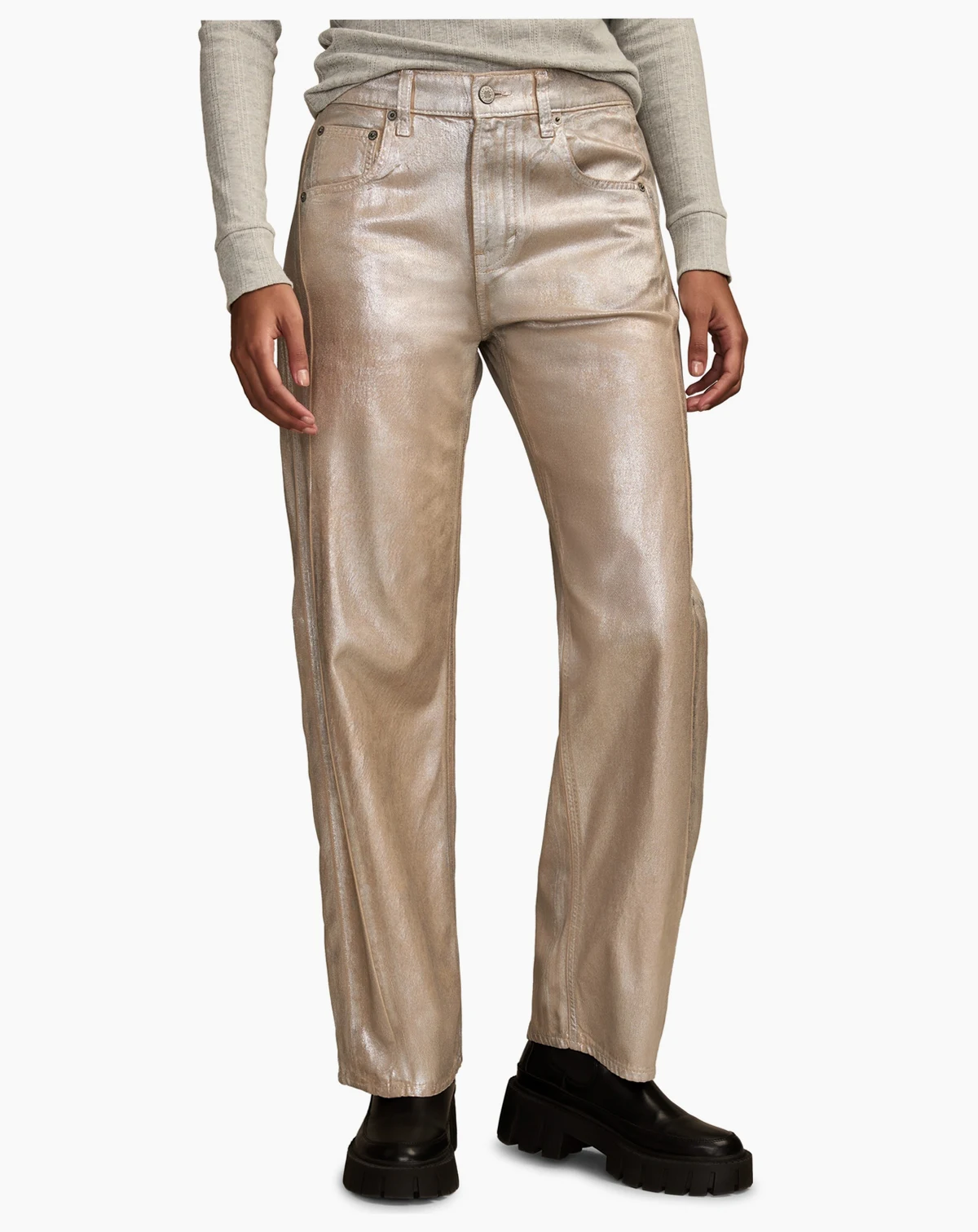 Women's Lucky Legend Metallic Barrel Leg Mid-Rise Jeans