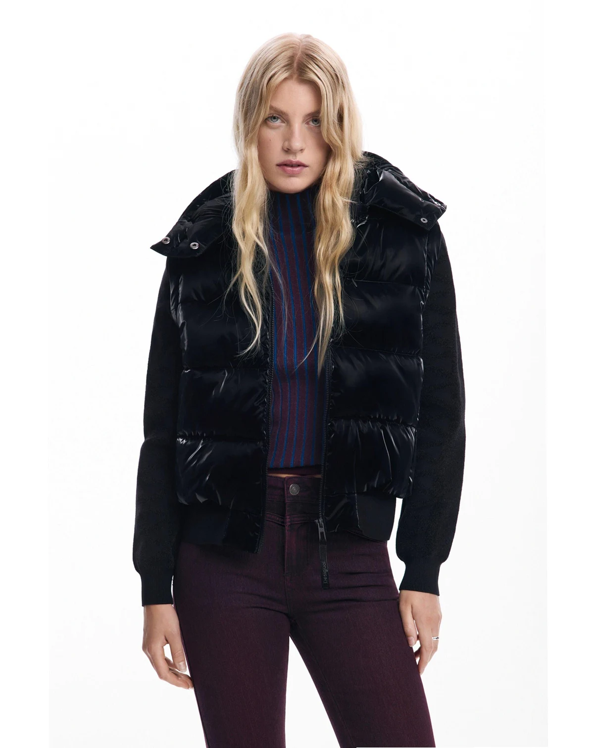 Women's Shiny convertible padded jacket
