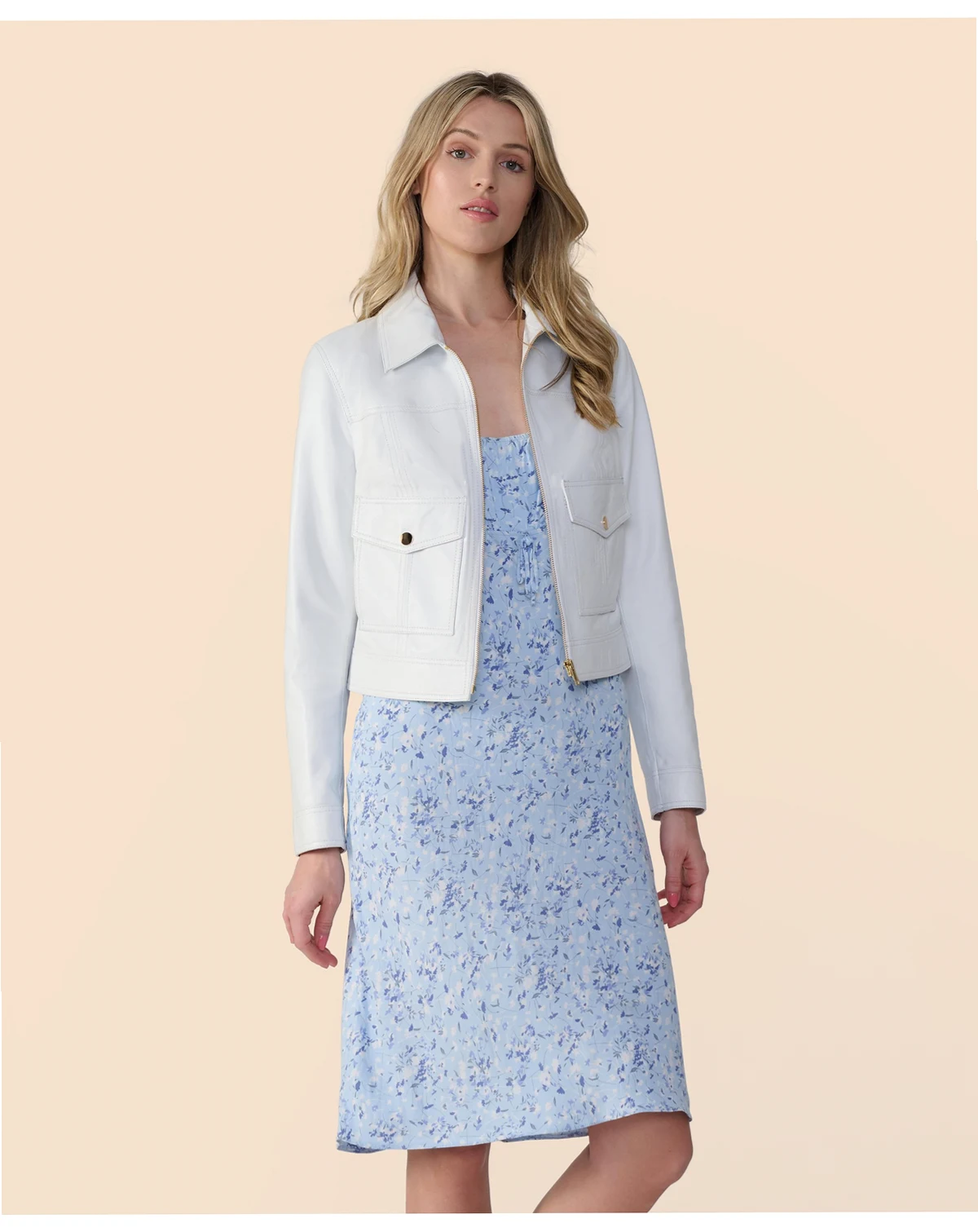 Women's Bomber Leather Jacket, Created for Macy's