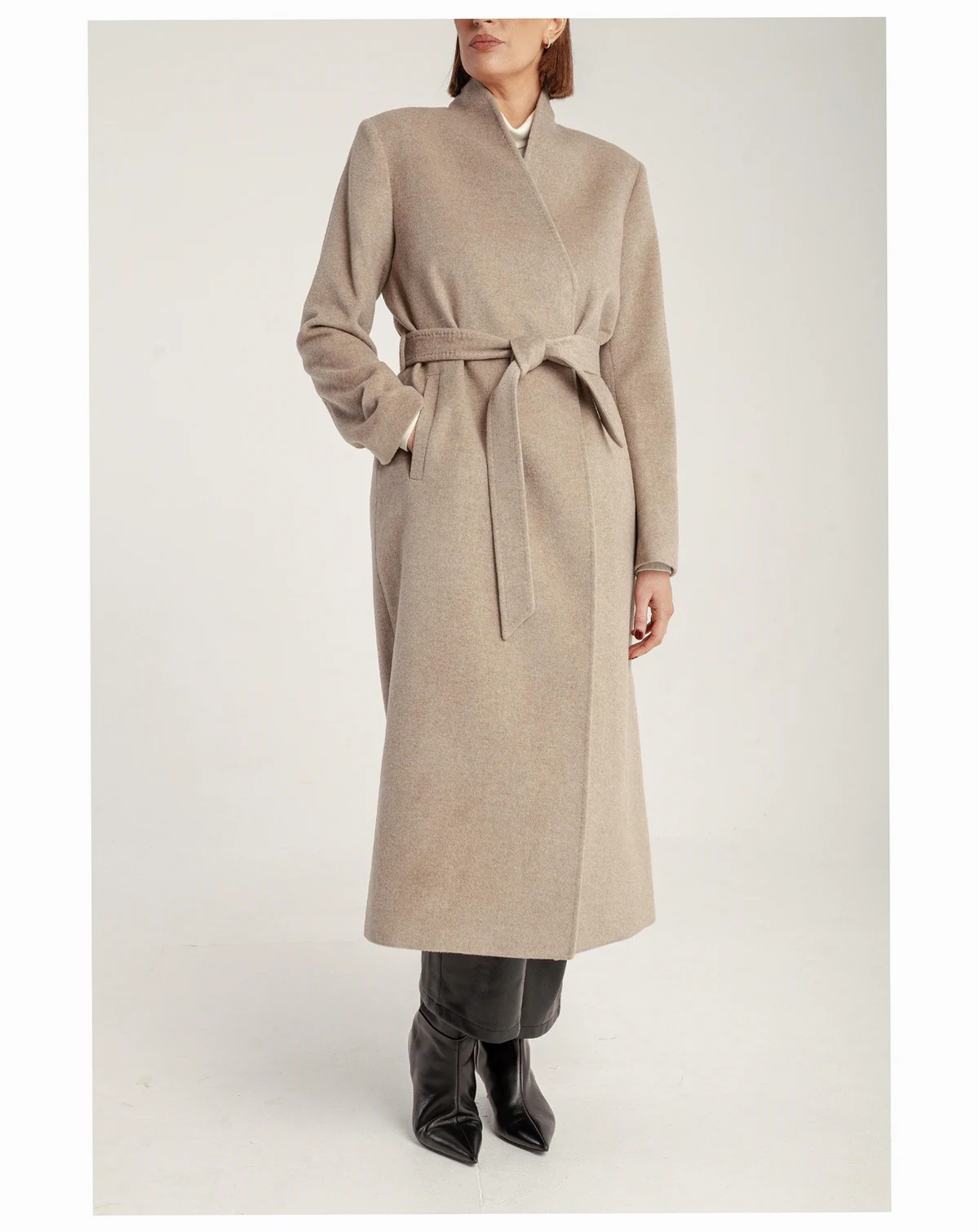 Women's Cashmere Belted Long Coat