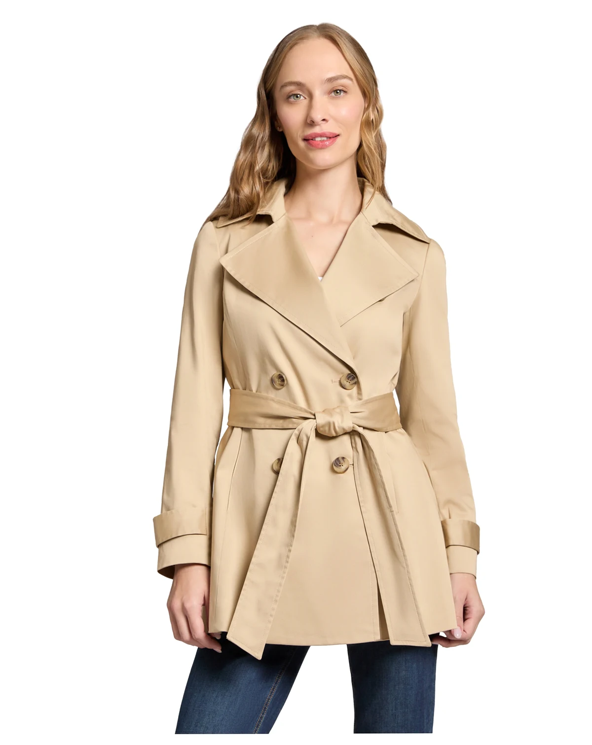 Women's Trench Double Breasted Collared Coat