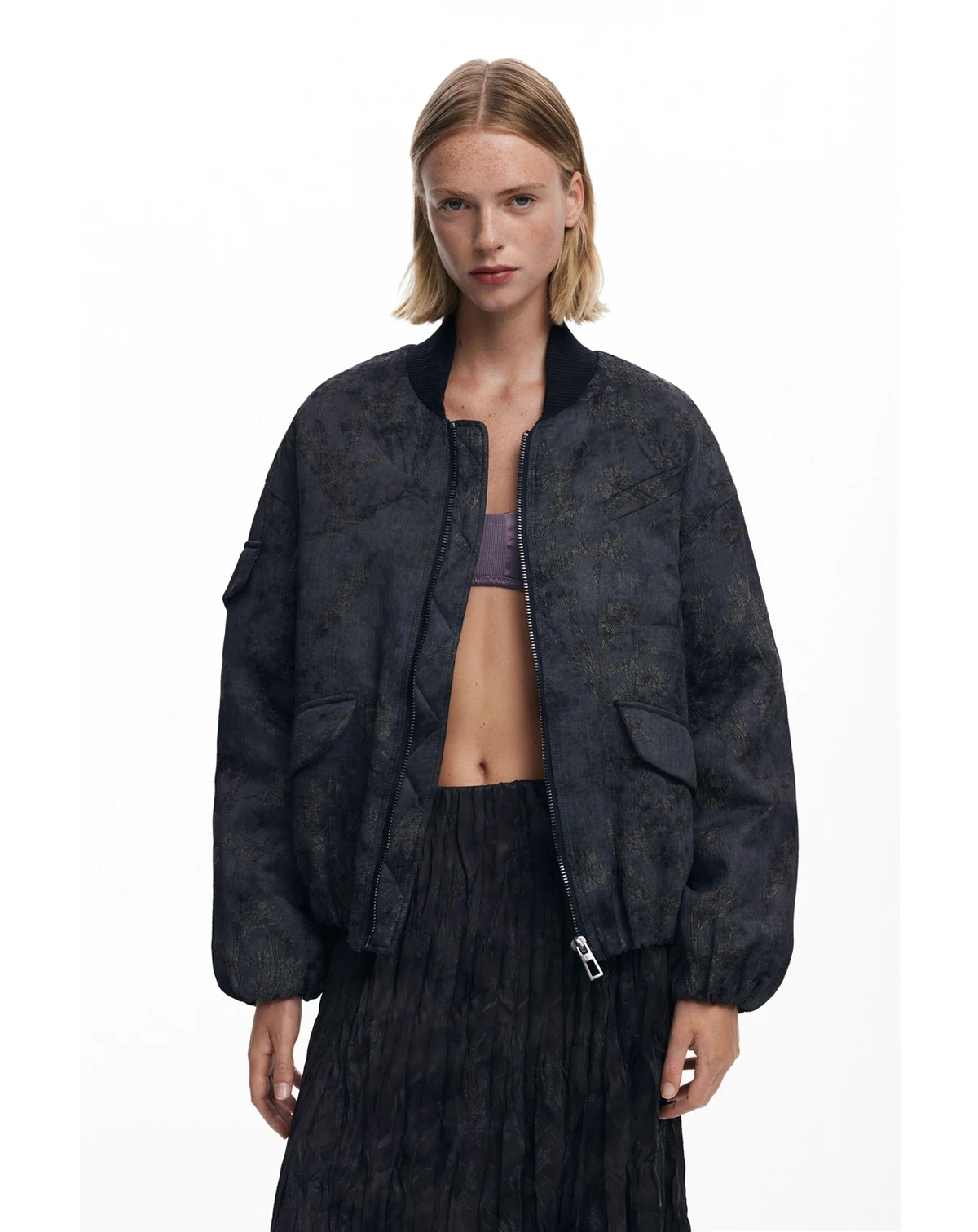 Women's Embroidered bomber jacket
