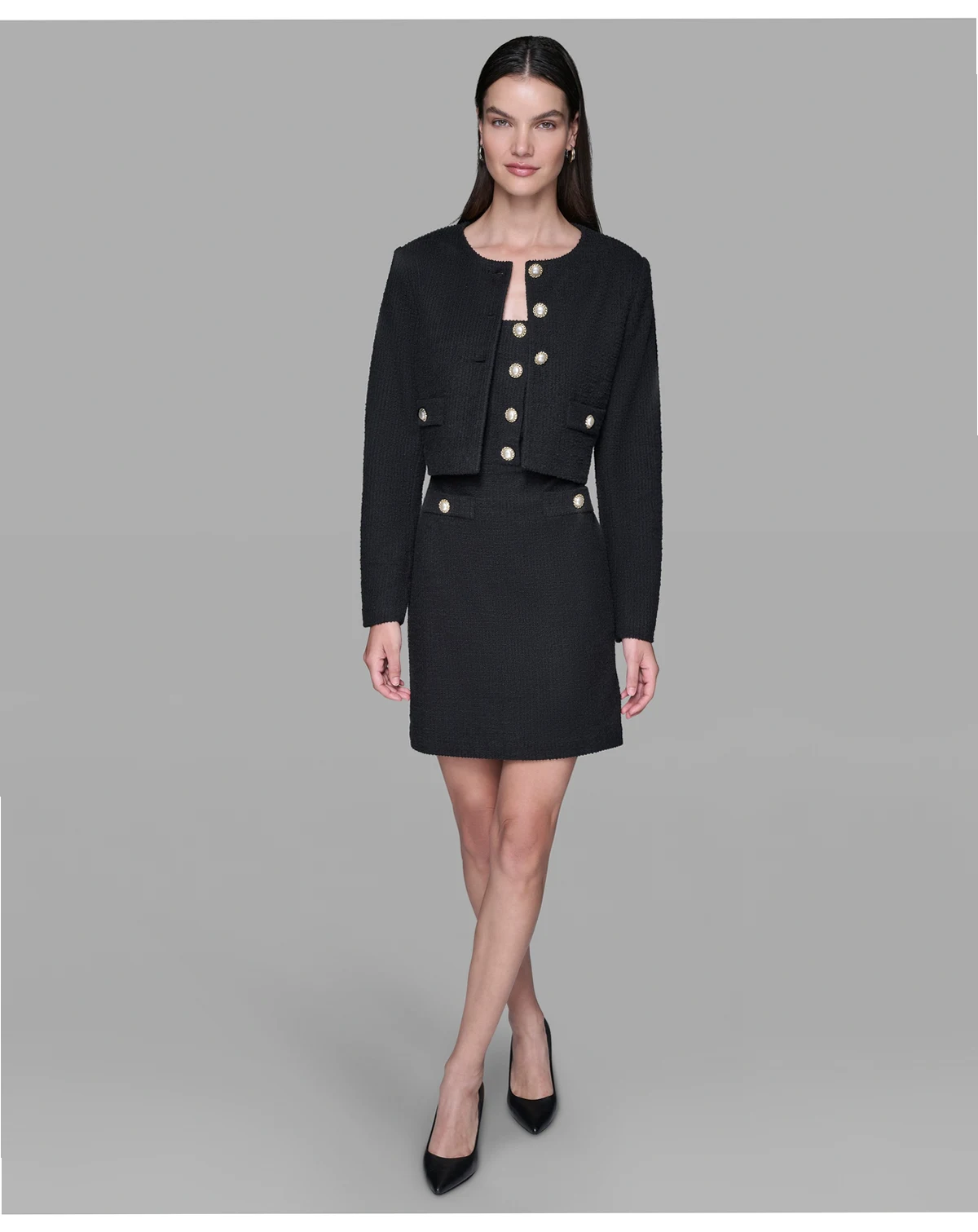 Women's Long-Sleeve Tweed Jacket