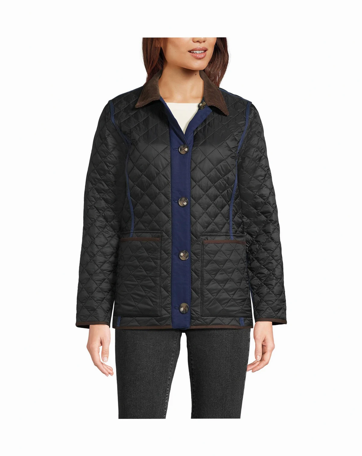 Women's Print Reversible Barn Quilted Insulated Jacket