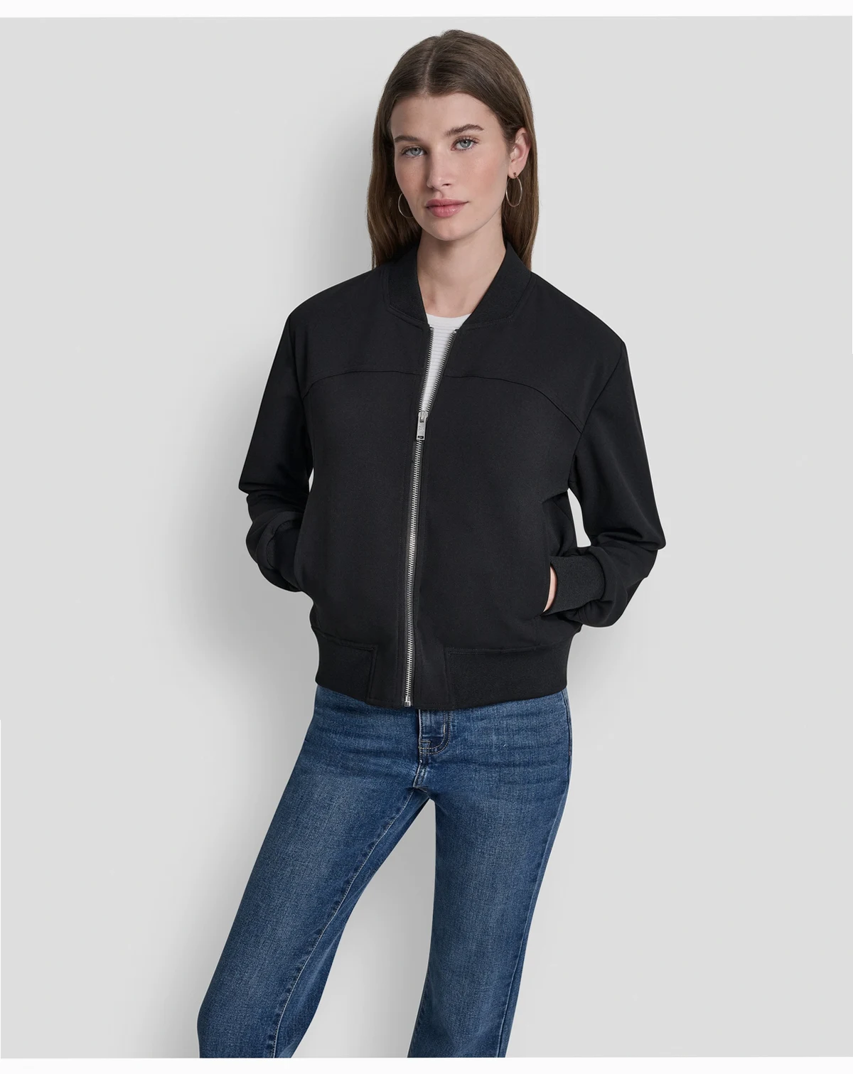 Women's Zippered Bomber Jacket