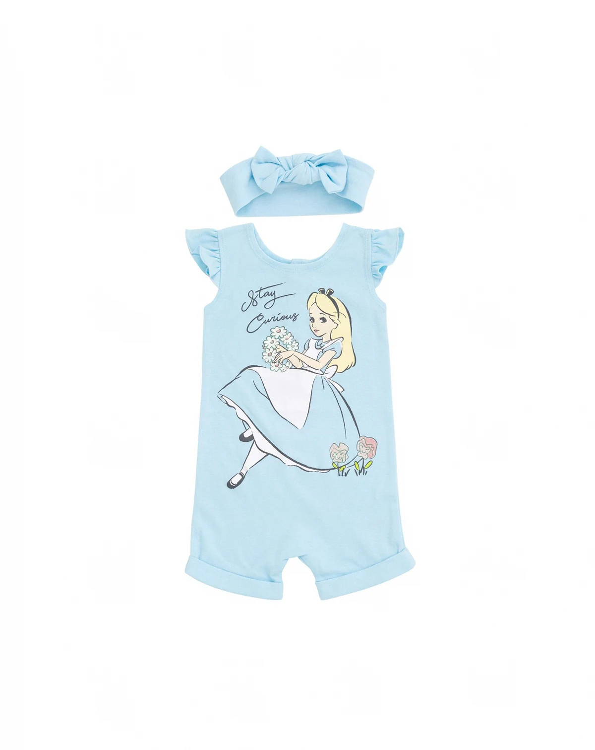 Toddler Girls Minnie Mouse Snap Romper and Headband