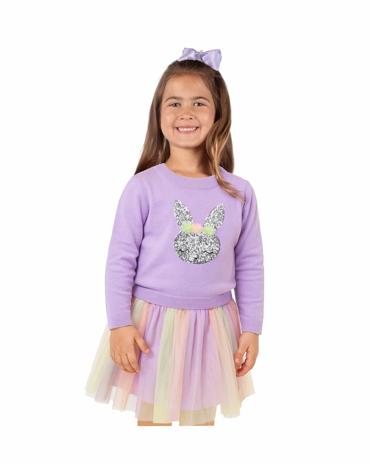 Girls' 2-6X Sequin Bunny Sweater & Skirt, 2-Piece Set