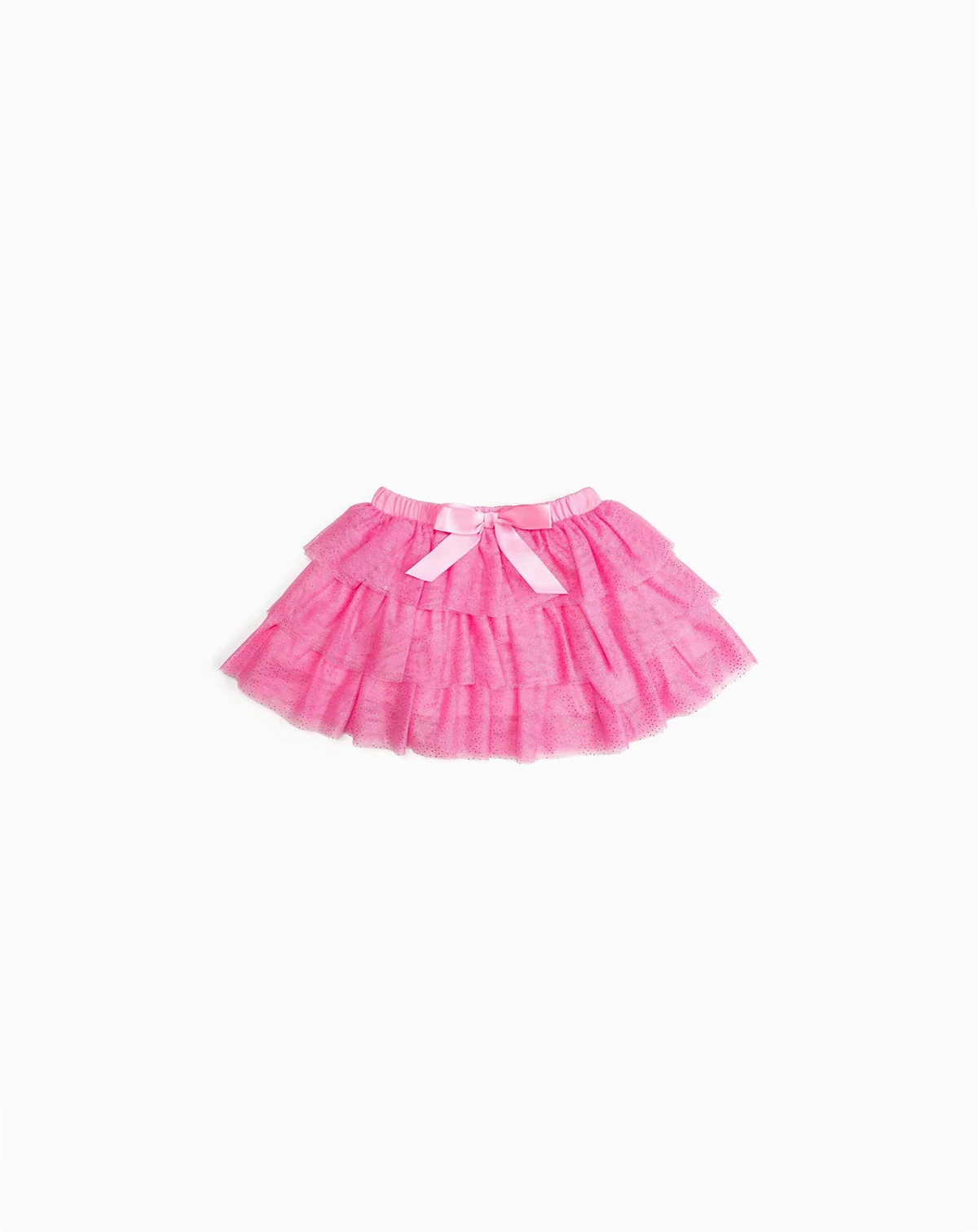 Little and Big Girls Raspberry Bow Tiered Tutu Skirt
