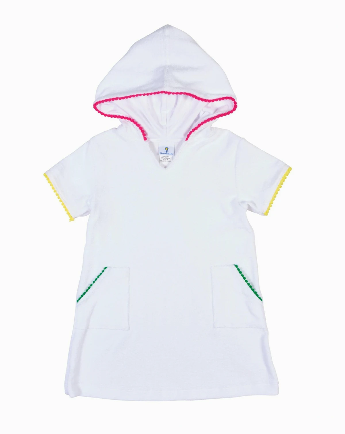 Toddler Girls Terry Coverup With Pom Poms