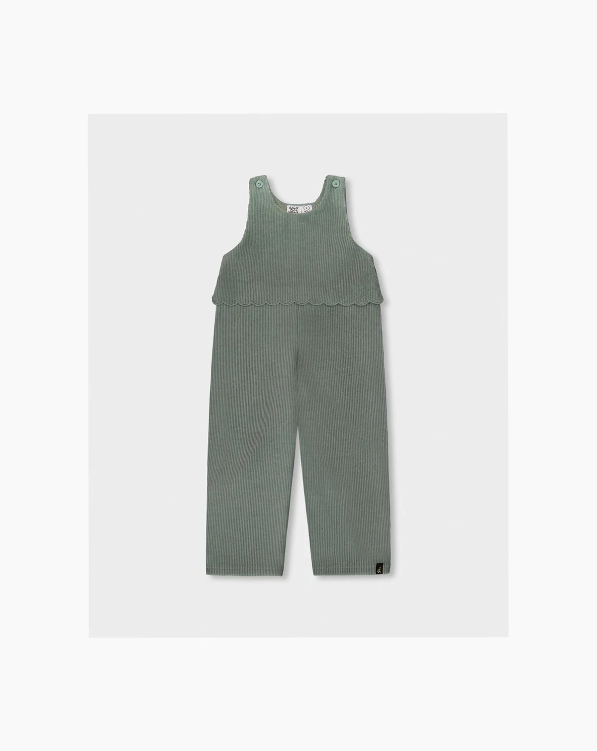 Girl Stretch Velour Faux-Layered Overalls Jade Green - Toddler|Child