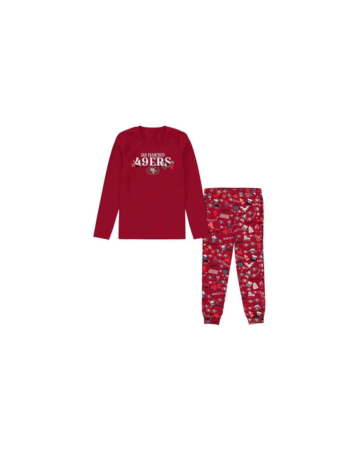 Toddler Scarlet San Francisco 49ers Chestnut Holiday Sleep Set