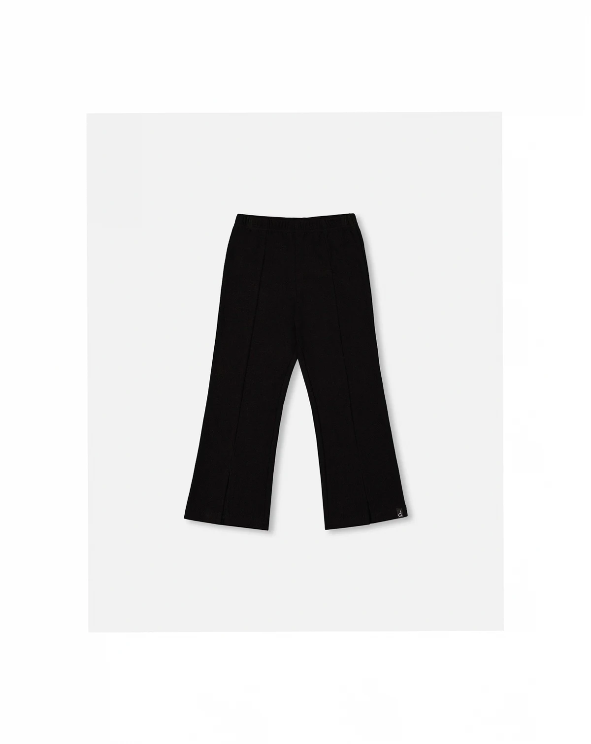 Girl Ribbed Leggings Bootleg with Slit Black - Toddler|Child