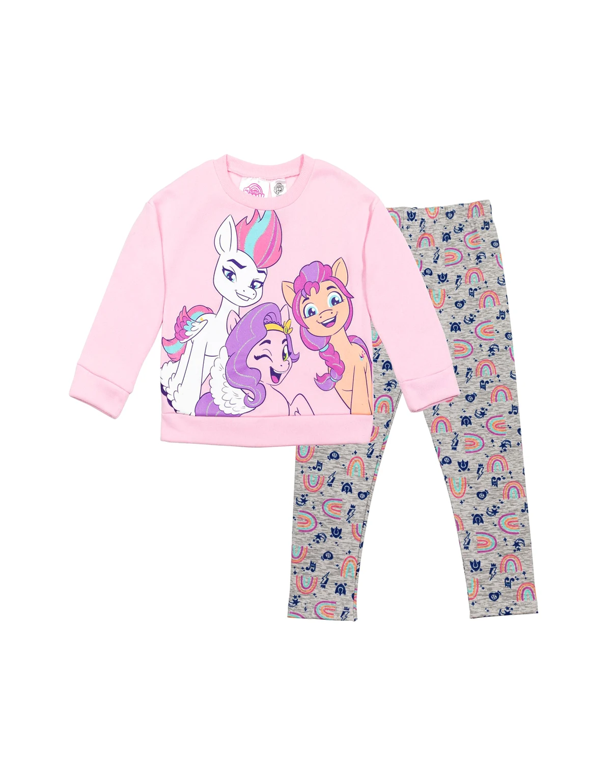 Toddler Girls My Pony Sunny Pipp Zipp Fleece Pullover Sweatshirt Legging Set Toddler|Child