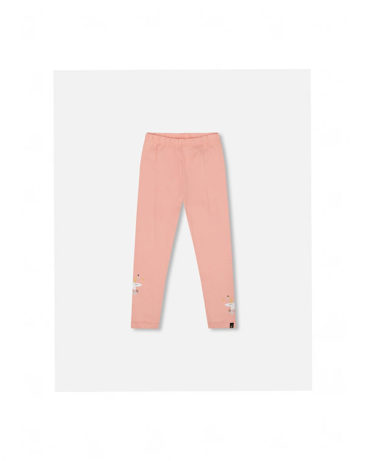 Girl Cotton Leggings Dusty Pink with Unicorn Print - Toddler|Child