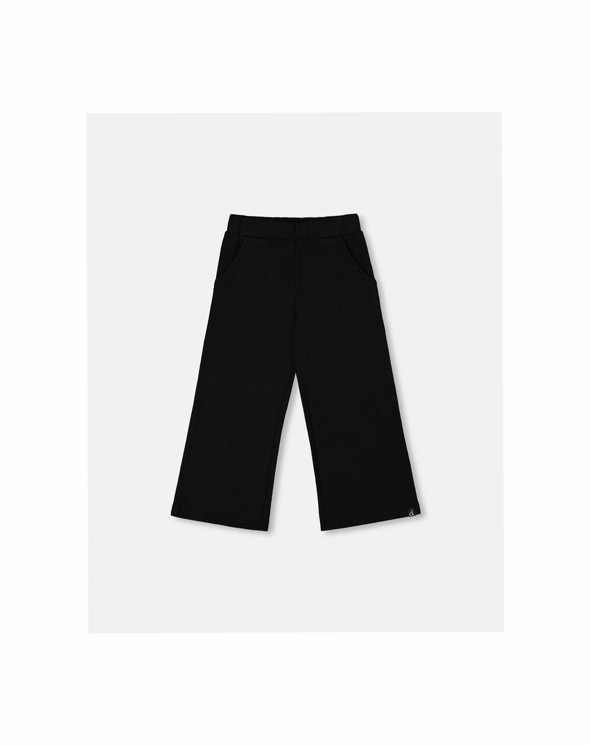 Girl Waffle Flare Leg Pants Black - Toddler|Child