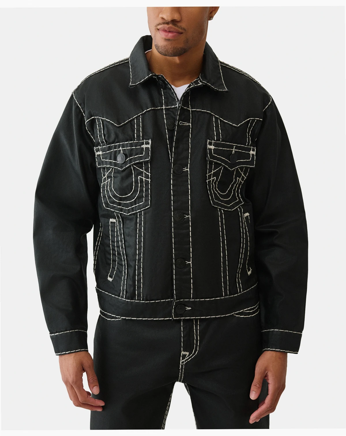 Men's Oversize Super-T Coated Button-Up Jacket