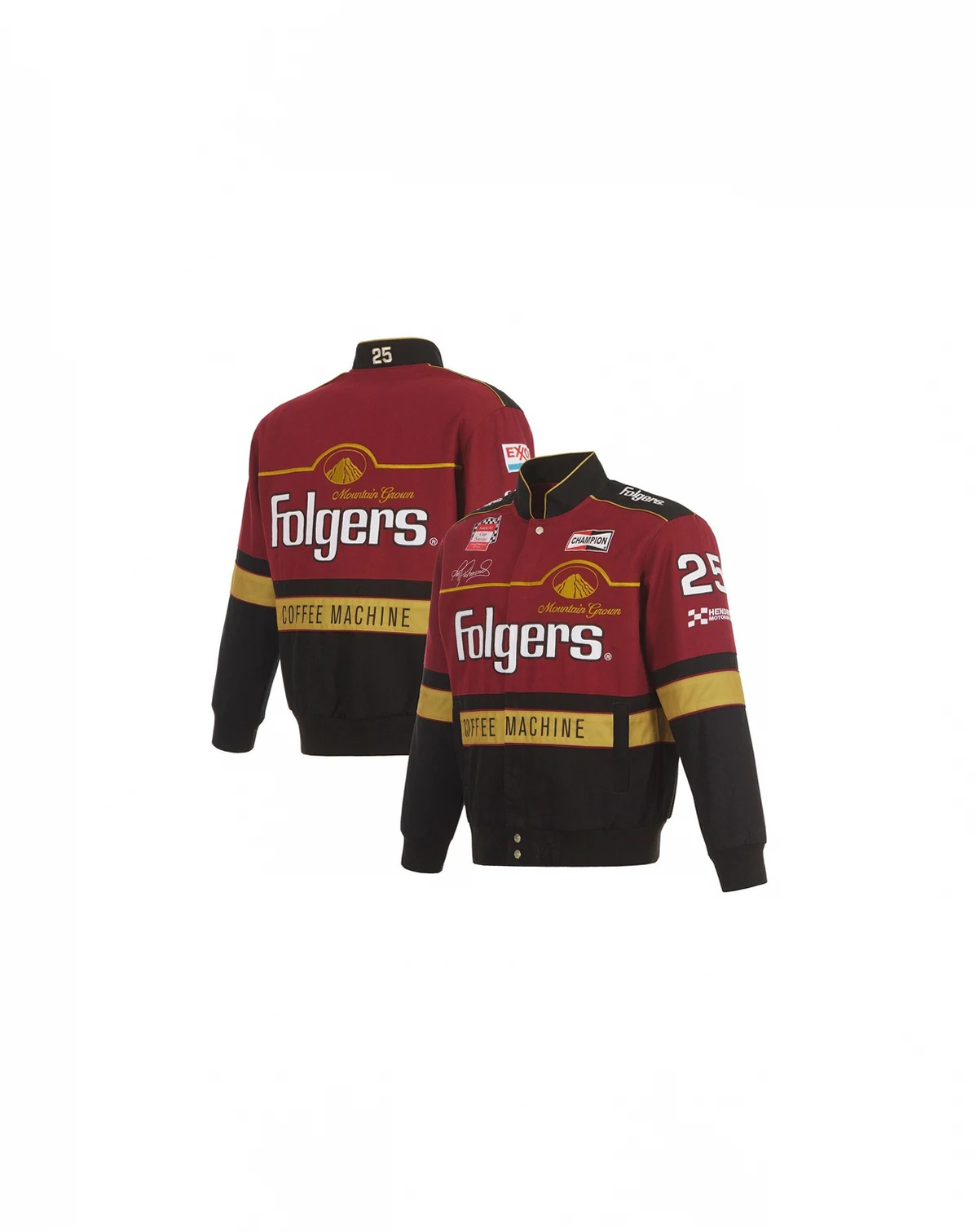 Men's Maroon/Black Tim Richmond Folgers Twill Uniform Full-Snap Jacket