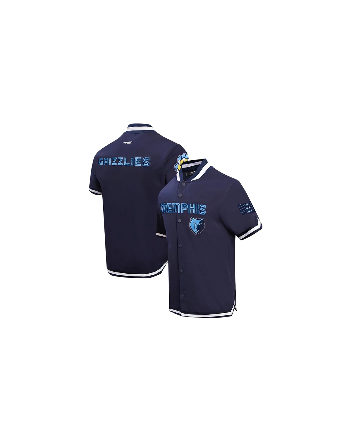 Men's Navy Memphis Grizzlies Classic Warm-Up Full-Snap Jacket