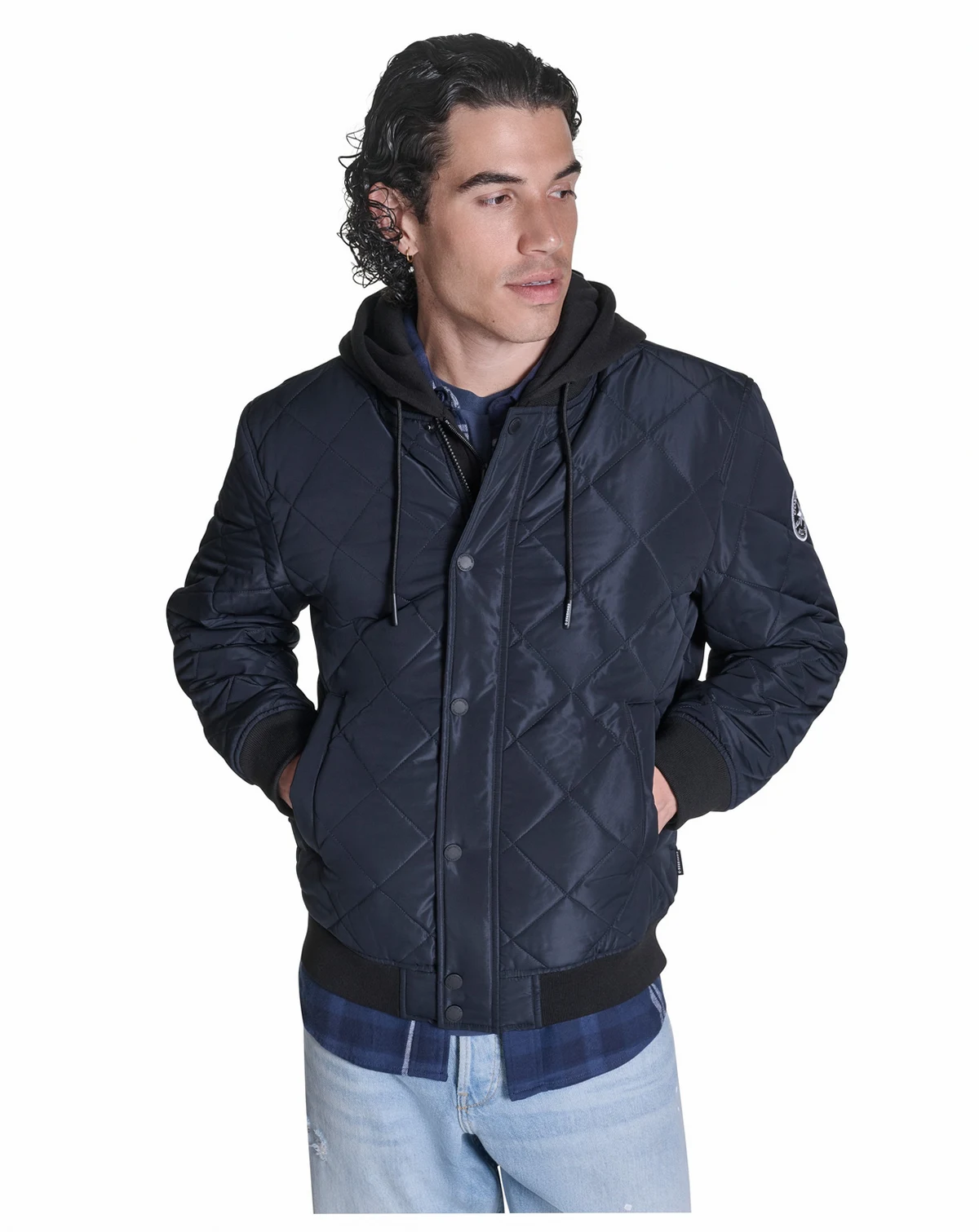 Men's Diamond Quilted Baseball Bomber Jacket