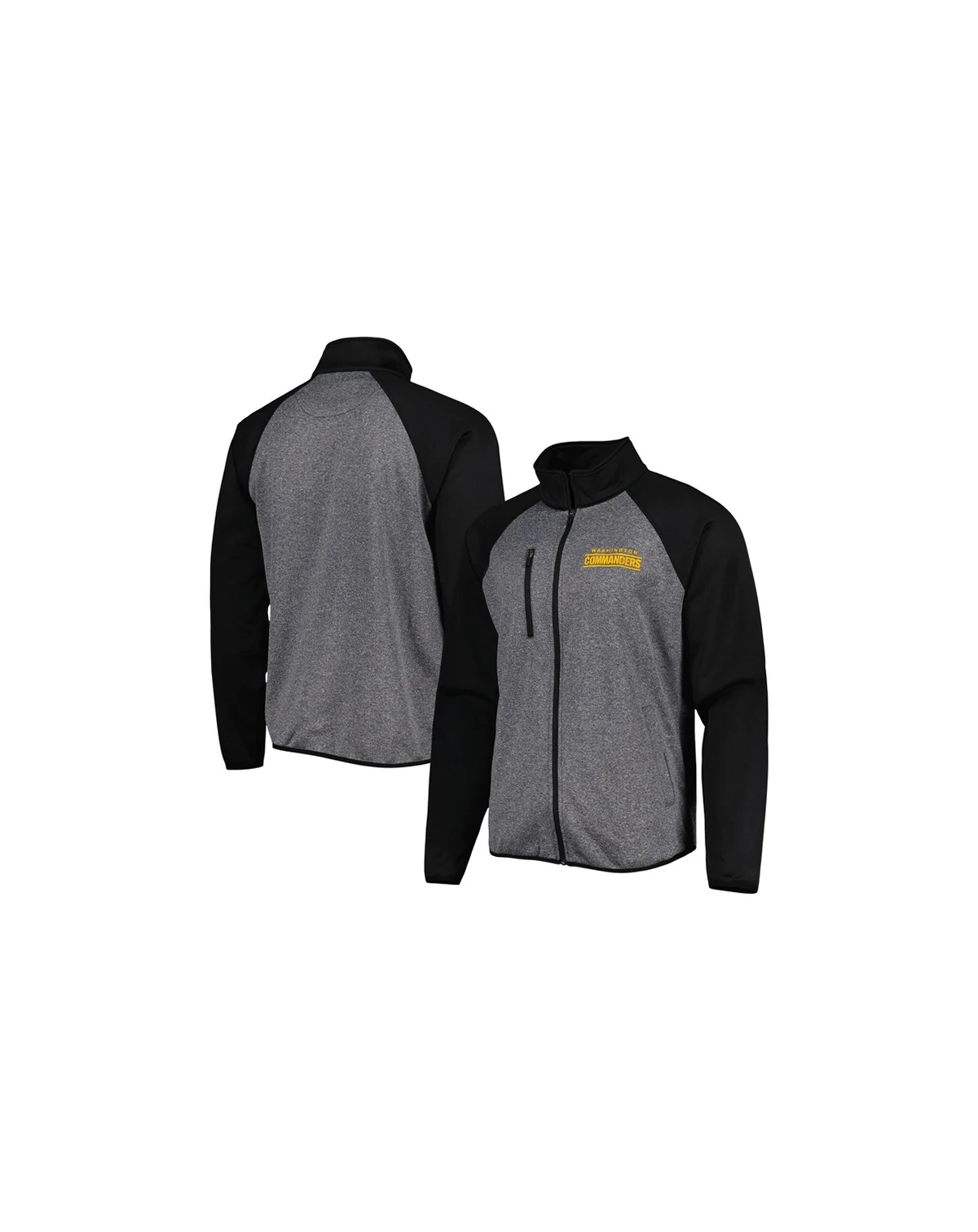 Men's Gray, Black Washington Commanders Runners Raglan Full-Zip Track Jacket