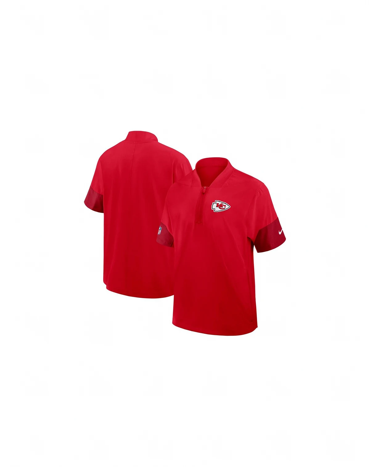 Men's Red Kansas City Chiefs Sideline Short Sleeve Quarter-Zip Performance Coach Jacket