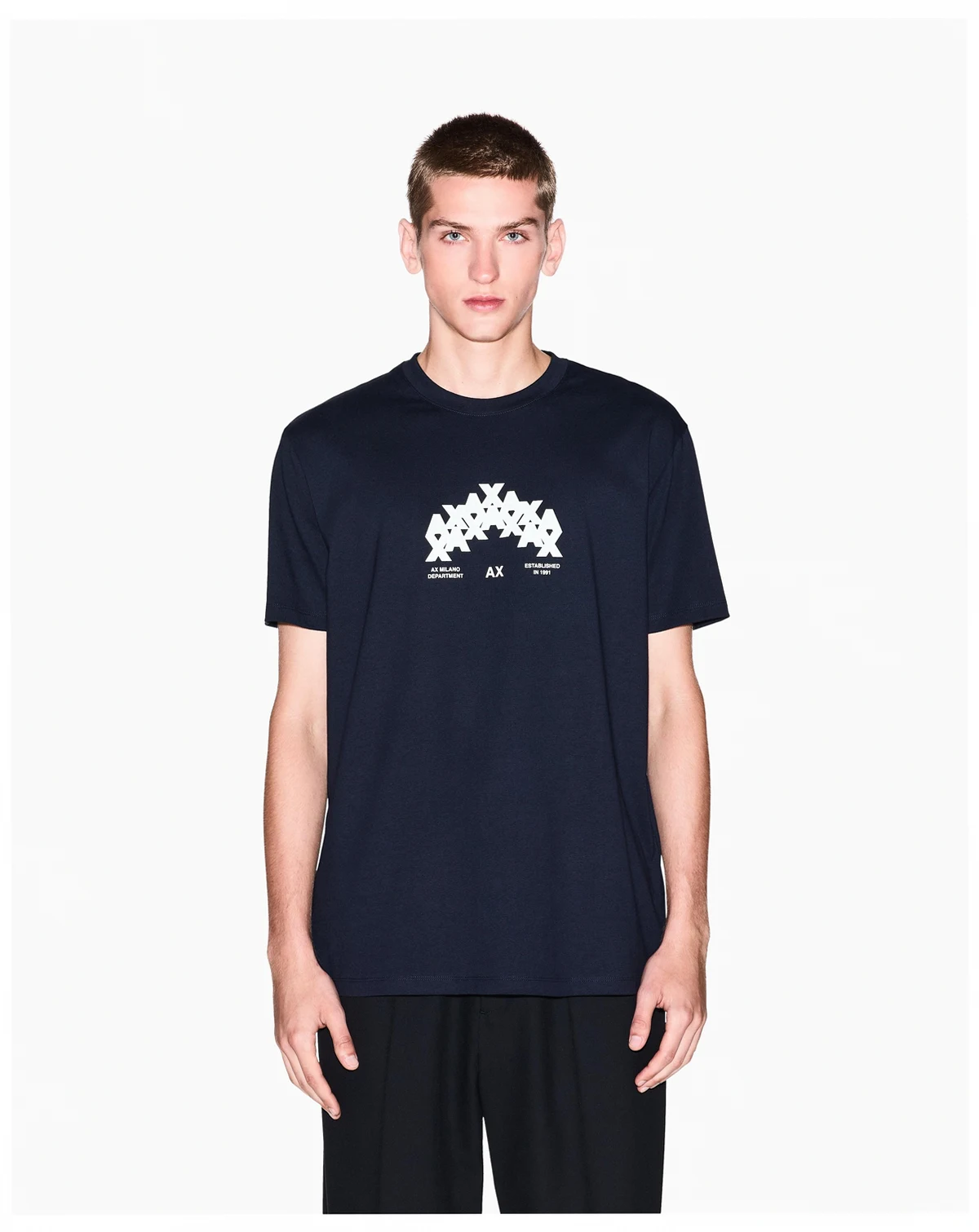 Men's Heavy Jersey Flocked A X Logo T-Shirt