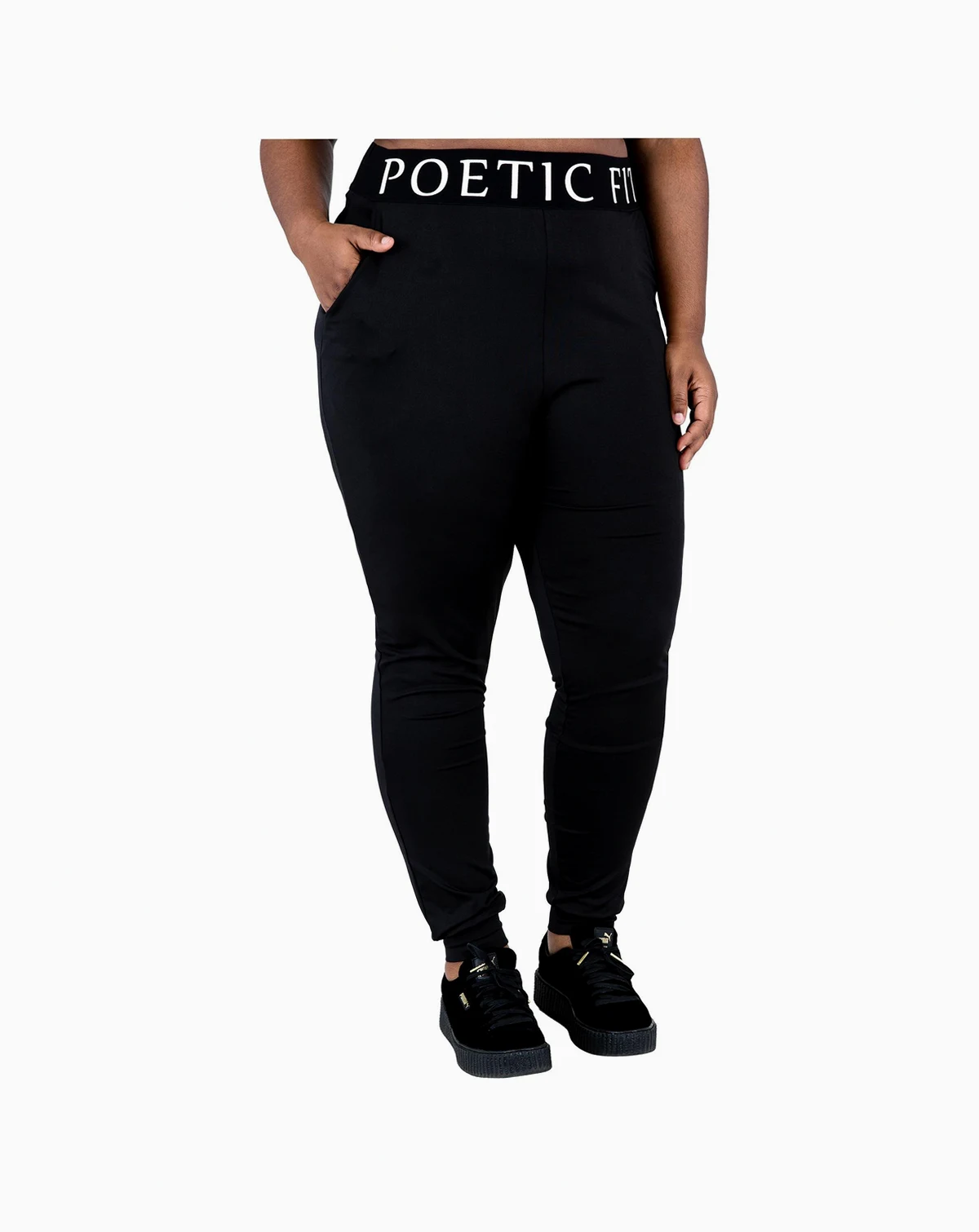 Plus Size Curvy Women's Jogger Pants With Pockets