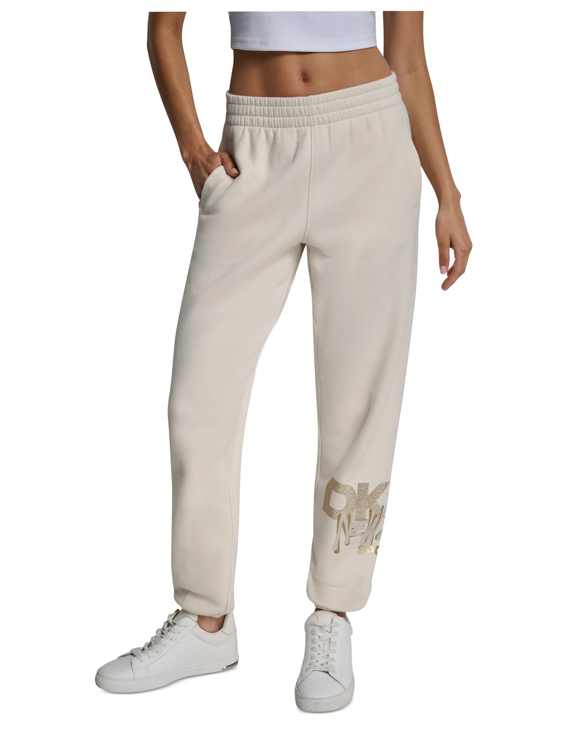 Women's Graffiti Rhinestone Logo High-Rise Relaxed-Fit Joggers