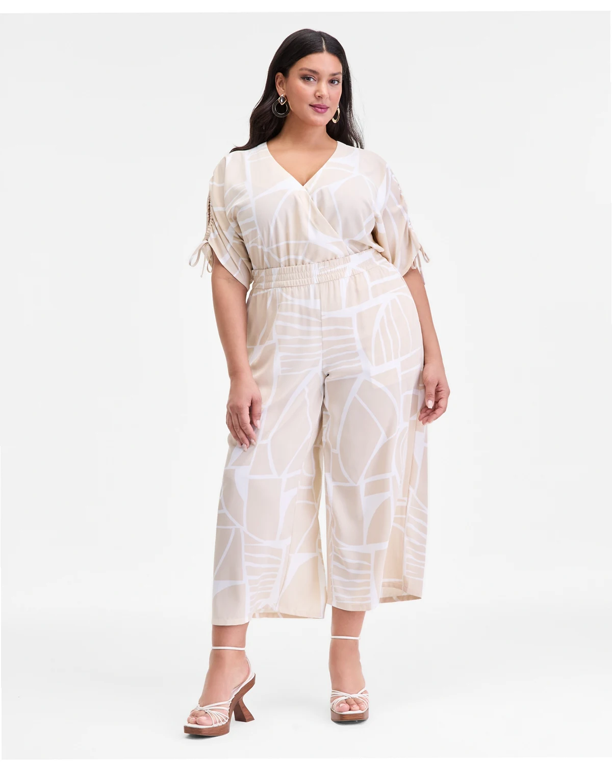 Plus Size Printed Pull-On Crop Pants, Macy's Exclusive