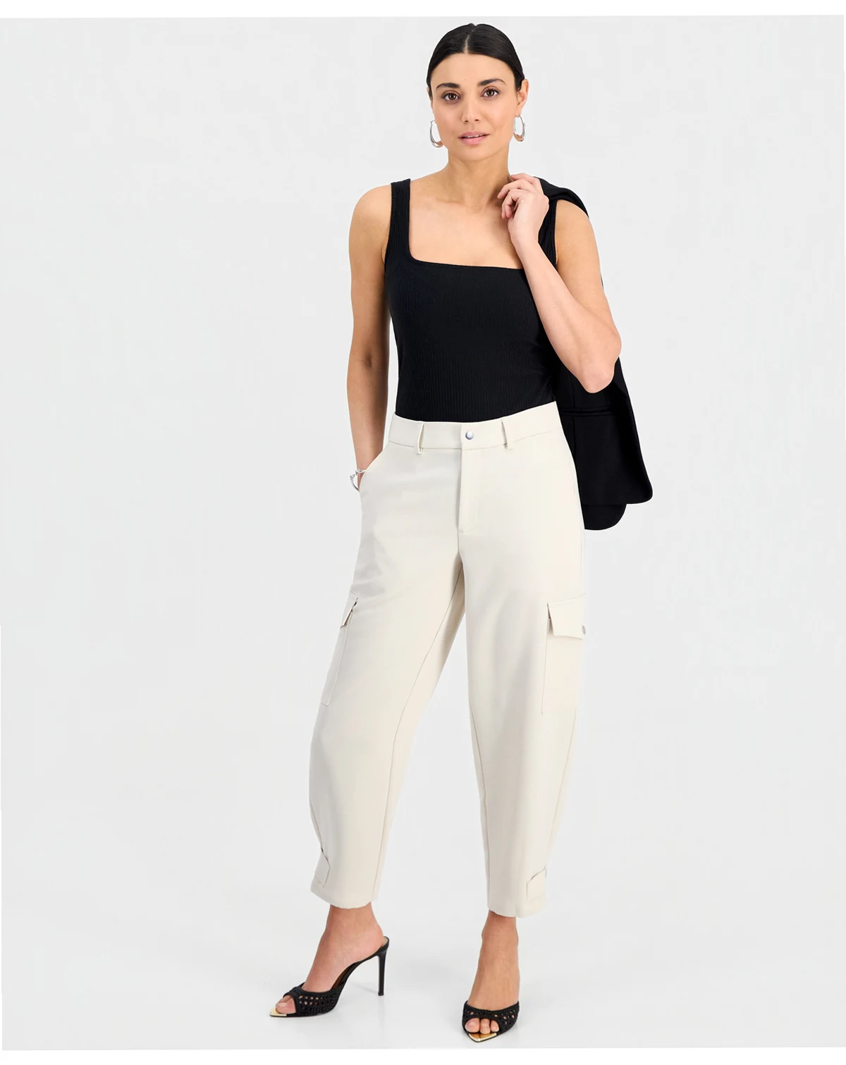 Petite High-Rise Cargo Pants, Created for Macy's