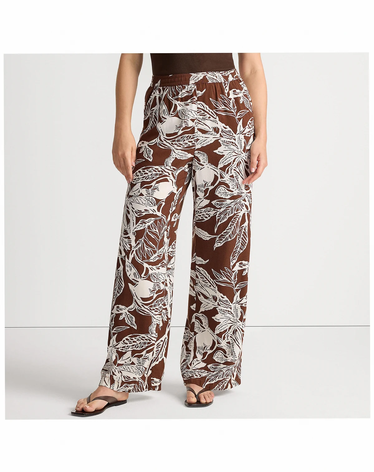 Women's Rayon High Rise Wide Leg Pants - Set Bottom