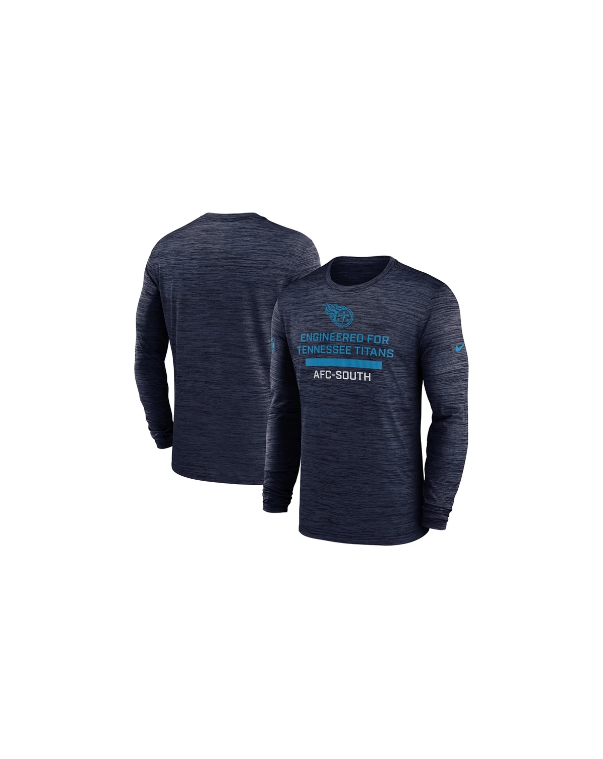 Men's Navy Tennessee Titans Sideline Velocity Performance Long Sleeve T-Shirt